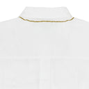 CROSS EMBROIDERY LS WHITE CASUAL BUTTON DOWN SHIRT