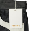KSK FLOWER RIDER FAUX LEATHER BLACK CASUAL PANTS