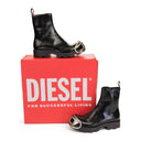 D-HAMMER LEATHER ZIPPER BOOT WITH BUCKLE LOGO