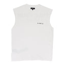 TEXTURED JERSEY SLEEVELESS WHITE T-SHIRTS