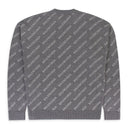 LOGO ALL OVER PRINT GREY/WHITE CREWNECK SWEATERS