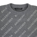 LOGO ALL OVER PRINT GREY/WHITE CREWNECK SWEATERS