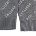 LOGO ALL OVER PRINT GREY/WHITE CREWNECK SWEATERS
