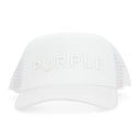 PURPLE SILICONE FOAM TRUCKER WHITE HATS