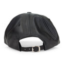 PURPLE 5 PANEL LEATHER BLACK HATS