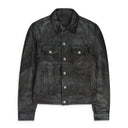 LEATHER TRUCKER JACKET BLACK LEATHER JACKETS