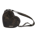 DISTRESSED LEATHER HEART SHOULDER BAG