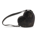 DISTRESSED LEATHER HEART SHOULDER BAG