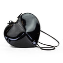 PATENT LEATHER LE COEUR BLACK SHOULDER BAG
