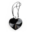 PATENT LEATHER LE COEUR BLACK SHOULDER BAG