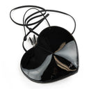 PATENT LEATHER LE COEUR BLACK SHOULDER BAG