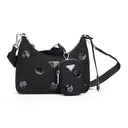 RE-EDITION 2005 NYLON POLKA-DOT BLACK SHOULDER BAGS