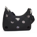 RE-EDITION 2005 NYLON POLKA-DOT BLACK SHOULDER BAGS