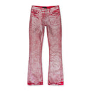 SILVER FOIL FLARE RED SKINNY JEANS