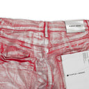 SILVER FOIL FLARE RED SKINNY JEANS