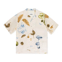 SHORT SLEEVE SHIRT WITH MUSHROOMS AND LEAVES PRINT