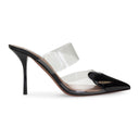 PATENT LEATHER 90 HEART BLACK MULES