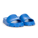 RUBBER LOGO SLIDES BLUE SLIPPERS