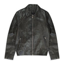 LEATHER ZIP FRONT JACKET BLACK LEATHER JACKETS