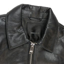 LEATHER ZIP FRONT JACKET BLACK LEATHER JACKETS