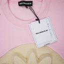 FLOWER EMBOSSED PINK PULLOVER SWEATER