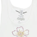 TAKE IT EASY FLOWER SPARKLE WHITE/PINK TANK TOPS