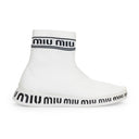 LOGO PULL ON HIGH TOP WHITE/BLACK SNEAKERS