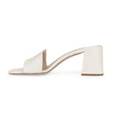 LOBO BLOCK HEEL PUMPS WHITE PUMPS