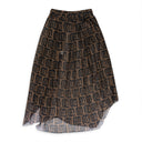 DECONSTRUCTED KNIFE PLEATED BROWN FLARED SKIRT