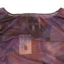 PRINT WITH SIDE RUSHED DETAILS PURPLE CROP TOP