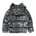 POLY SNAP OFF HOOD PUFFER JACKET HISHAM BW COLLAGE PRINT JET MULTI Black DOWN & PUFFER JACKETS