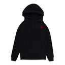 LOGO EMBROIDERED PULLOVER BLACK HOODIE