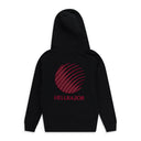 LOGO EMBROIDERED PULLOVER BLACK HOODIE