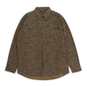 ALL OVER LEOPARD PRINT LONG SLEEVE BROWN SHIRT