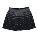 SPORTY BLACK/SILVER FLARED MINISKIRT