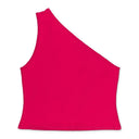 ONE SHOULDER RED TANK TOPS