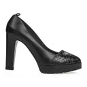 NEW PYTHON LEATHER DARK NAVY PUMPS & HEELS