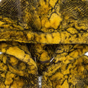 SNAKE FAUX FUR ZIP YELLOW HOODY SWEATSHIRT