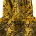 SNAKE FAUX FUR ZIP YELLOW HOODY SWEATSHIRT