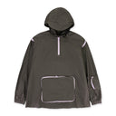HALF ZIP ANORAK OLIVE/LAVENDER HOODIE