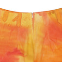 HAND PAINTED LINEN V ORANGE TROUSER