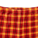 VELOUR PLAID BIKER RED SHORTS