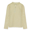 CHECKERED LOGO MESH LONG SLEEVE PINK/GREEN TOP