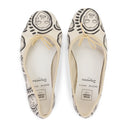 EXCLUSIVE PC PRINTED BALLET WHITE/BLACK FLATS