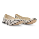 EXCLUSIVE PC PRINTED BALLET WHITE/BLACK FLATS