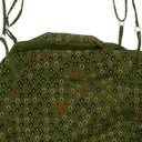 INDIAN FLORAL PRINTED MESH GATHERED GREEN MINI DRESS