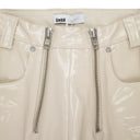 HIGH WAISTED VINYL BEIGE TROUSER