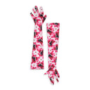 NWT WORLD WIDE LTD. FLOWER PRINT LONG FUJI WHITE/PINK GLOVES & MITTENS