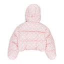 POLKA DOT PUFFER COAT PINK/WHITE DOWN PUFFER