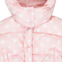 POLKA DOT PUFFER COAT PINK/WHITE DOWN PUFFER